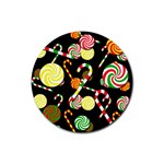 Xmas candies  Rubber Round Coaster (4 pack)  Front