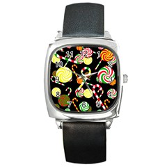 Xmas candies  Square Metal Watch