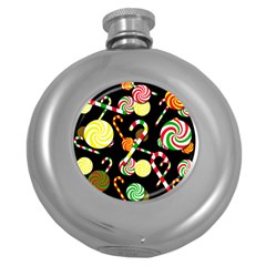 Xmas candies  Round Hip Flask (5 oz)