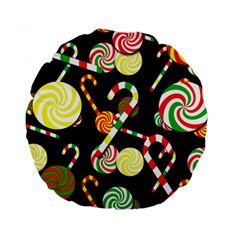 Xmas candies  Standard 15  Premium Round Cushions