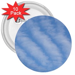 Wavy Clouds 3  Buttons (10 Pack)  by GiftsbyNature