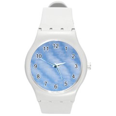 Wavy Clouds Round Plastic Sport Watch (m) by GiftsbyNature