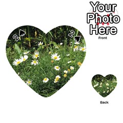 White Daisy Flowers Playing Cards 54 (heart) 