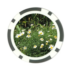 White Daisy Flowers Poker Chip Card Guards by picsaspassion