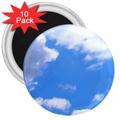 Clouds And Blue Sky 3  Magnets (10 Pack)  by picsaspassion