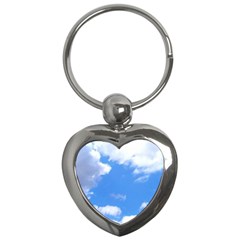 Clouds And Blue Sky Key Chains (heart)  by picsaspassion