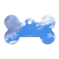 Clouds And Blue Sky Dog Tag Bone (one Side) by picsaspassion