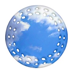 Clouds And Blue Sky Round Filigree Ornament (2side)