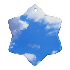 Clouds And Blue Sky Snowflake Ornament (2-side) by picsaspassion