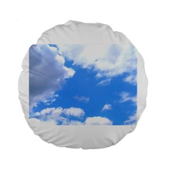 Clouds And Blue Sky Standard 15  Premium Round Cushions by picsaspassion