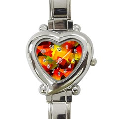 Indian Summer Cubes Heart Italian Charm Watch by designworld65