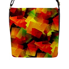 Indian Summer Cubes Flap Messenger Bag (l)  by designworld65