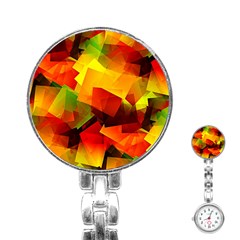 Indian Summer Cubes Stainless Steel Nurses Watch by designworld65