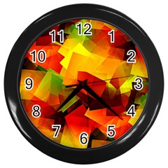 Indian Summer Cubes Wall Clocks (black) by designworld65