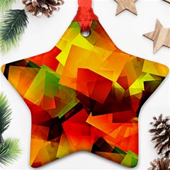 Indian Summer Cubes Star Ornament (two Sides)  by designworld65