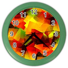 Indian Summer Cubes Color Wall Clocks by designworld65