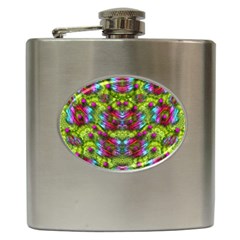 Freedom In Colors And Floral Hip Flask (6 Oz) by pepitasart