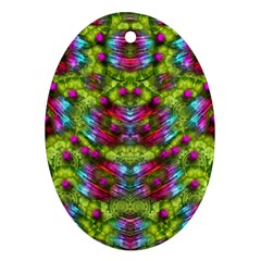 Freedom In Colors And Floral Oval Ornament (two Sides) by pepitasart