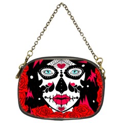 Sugar Skull Red Roses Chain Purses (two Sides) 