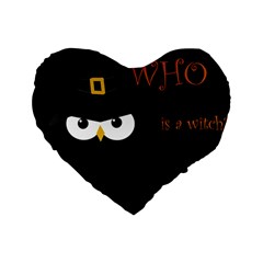 Who Is A Witch? Standard 16  Premium Heart Shape Cushions by Valentinaart