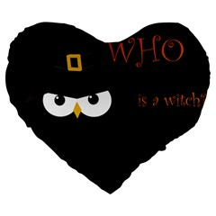 Who Is A Witch? Large 19  Premium Heart Shape Cushions by Valentinaart