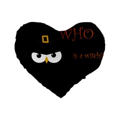 Who Is A Witch? Standard 16  Premium Flano Heart Shape Cushions by Valentinaart