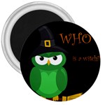 Who is a witch? - green 3  Magnets Front