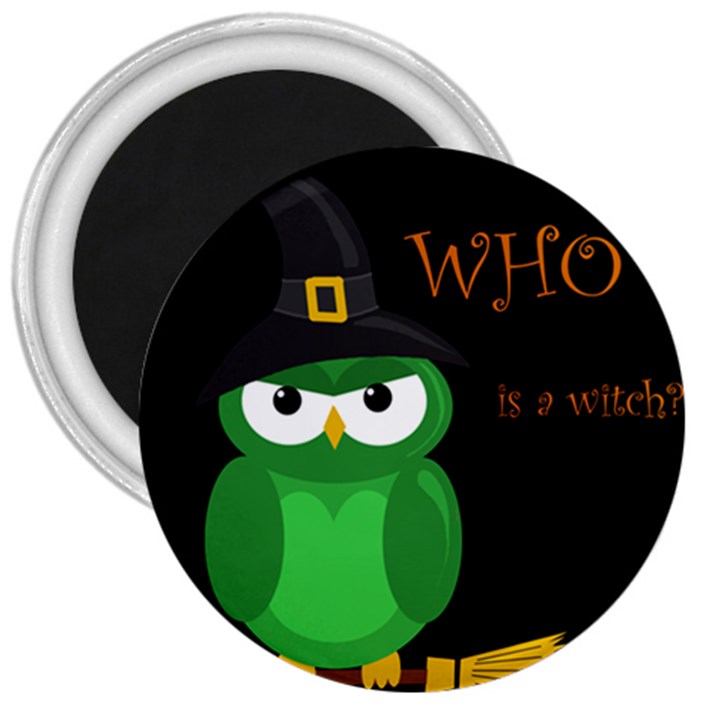 Who is a witch? - green 3  Magnets