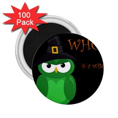 Who Is A Witch? - Green 2 25  Magnets (100 Pack)  by Valentinaart