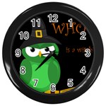 Who is a witch? - green Wall Clocks (Black) Front