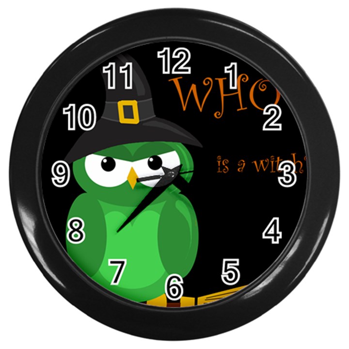 Who is a witch? - green Wall Clocks (Black)