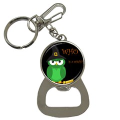 Who Is A Witch? - Green Bottle Opener Key Chains by Valentinaart