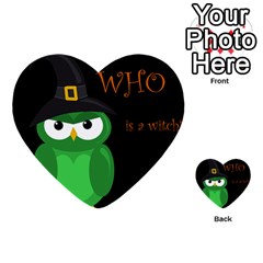 Who Is A Witch? - Green Multi-purpose Cards (heart)  by Valentinaart