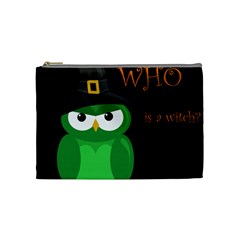 Who Is A Witch? - Green Cosmetic Bag (medium)  by Valentinaart