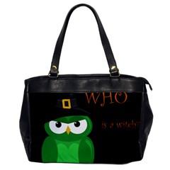 Who Is A Witch? - Green Office Handbags by Valentinaart