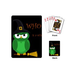 Who Is A Witch? - Green Playing Cards (mini)  by Valentinaart