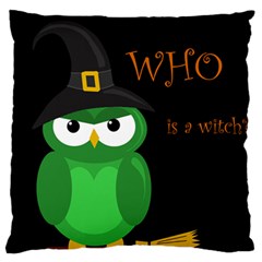 Who Is A Witch? - Green Standard Flano Cushion Case (one Side) by Valentinaart