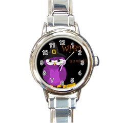 Who Is A Witch? - Purple Round Italian Charm Watch by Valentinaart