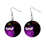 Who is a witch? - purple Mini Button Earrings Front