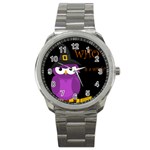 Who is a witch? - purple Sport Metal Watch Front