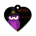 Who is a witch? - purple Dog Tag Heart (One Side) Front