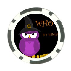 Who is a witch? - purple Poker Chip Card Guards (10 pack) 