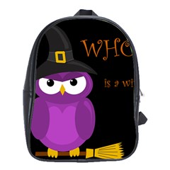 Who Is A Witch? - Purple School Bags (xl)  by Valentinaart