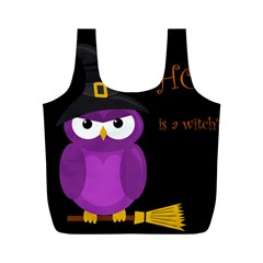 Who Is A Witch? - Purple Full Print Recycle Bags (m)  by Valentinaart