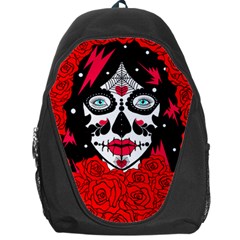 Sugar Skull Red Roses Backpack Bag