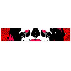 Sugar Skull Red Roses Flano Scarf (large)