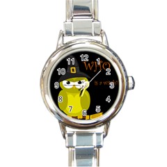 Who Is A Witch? - Yellow Round Italian Charm Watch by Valentinaart