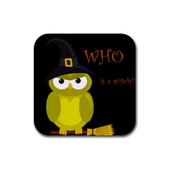 Who Is A Witch? - Yellow Rubber Coaster (square)  by Valentinaart