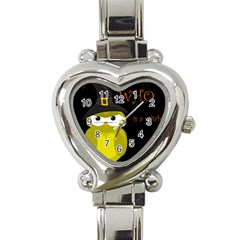 Who Is A Witch? - Yellow Heart Italian Charm Watch by Valentinaart