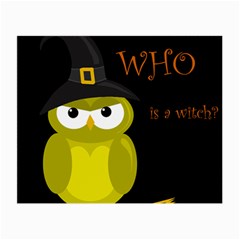 Who Is A Witch? - Yellow Small Glasses Cloth by Valentinaart